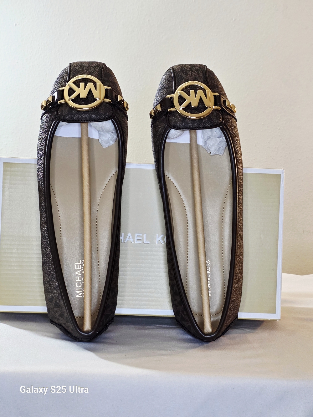 MICHAEL Michael Kors Fulton Studded Logo Moccasin In Brown Size 7M